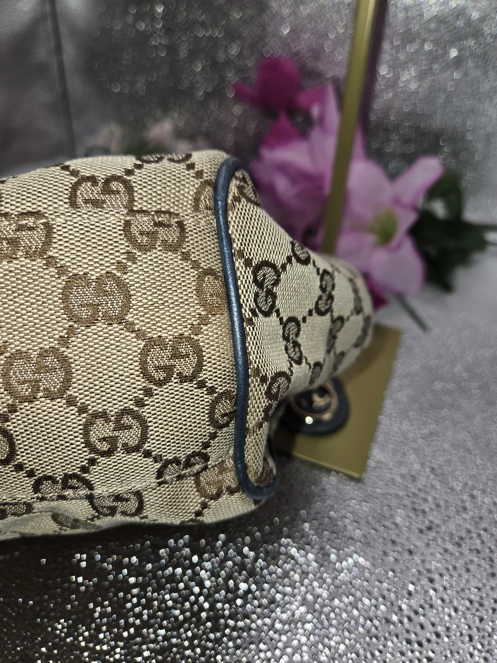 Authentic Gucci GG Canvas Sukey Tote – Blue Leather Trim – AS IS Project - Picture 5 of 8